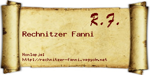 Rechnitzer Fanni névjegykártya